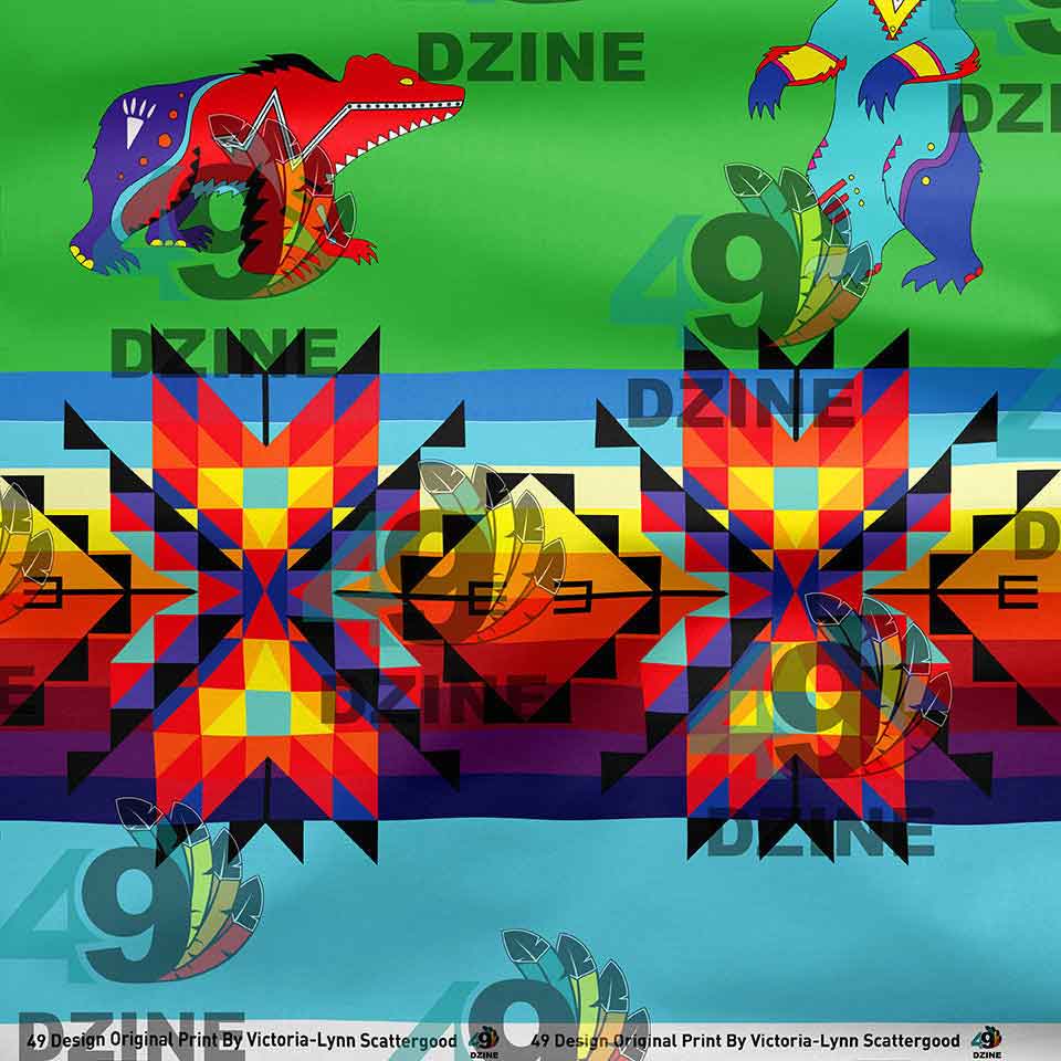 Bear Medicine Turquoise Cotton Poplin