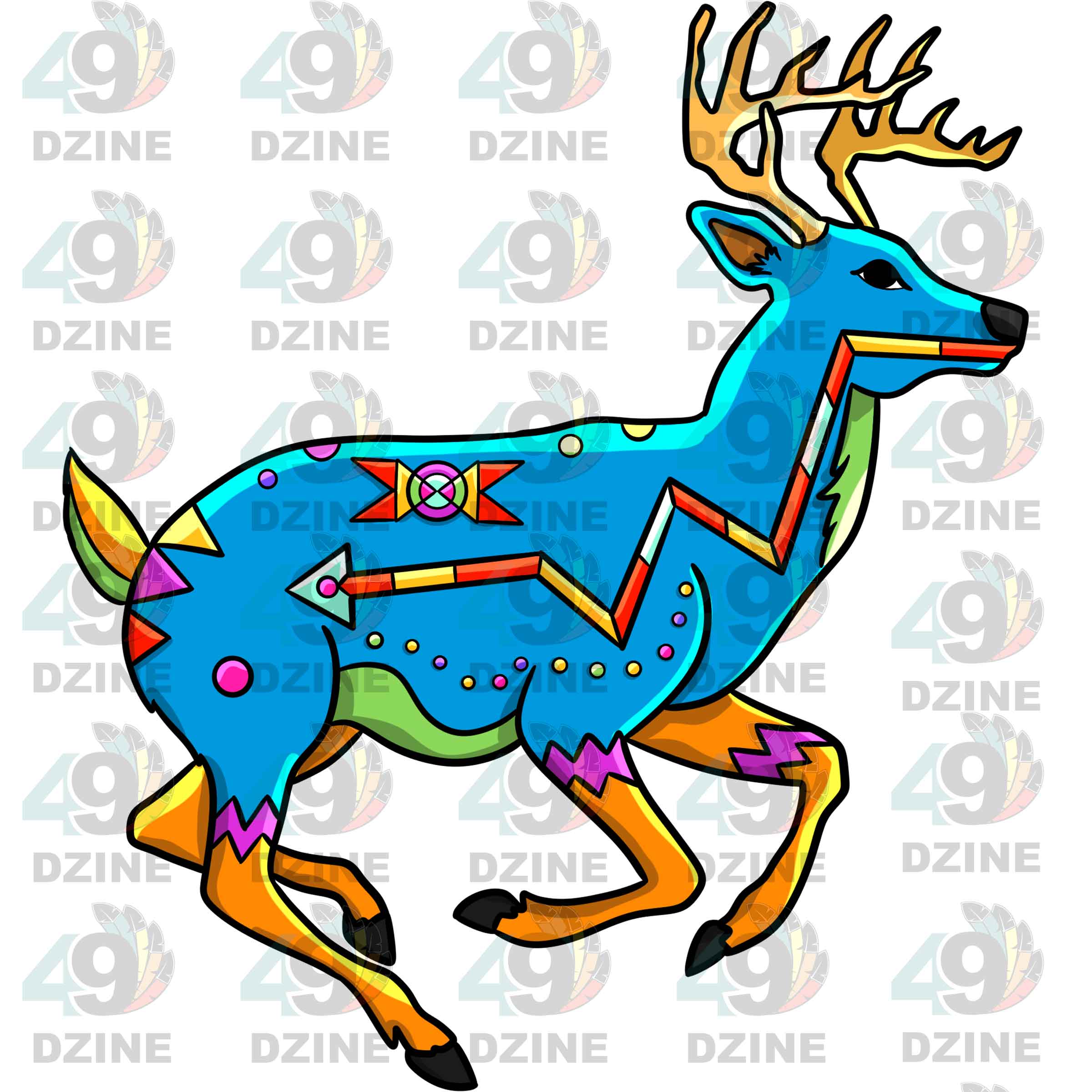 Deer 5 Colored UV Sticker