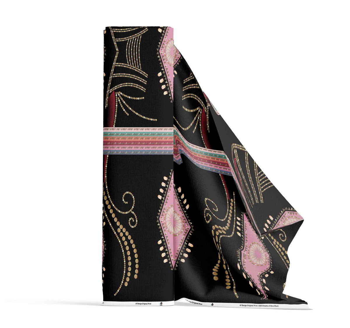 Dreams of Deco Black Cotton Poplin
