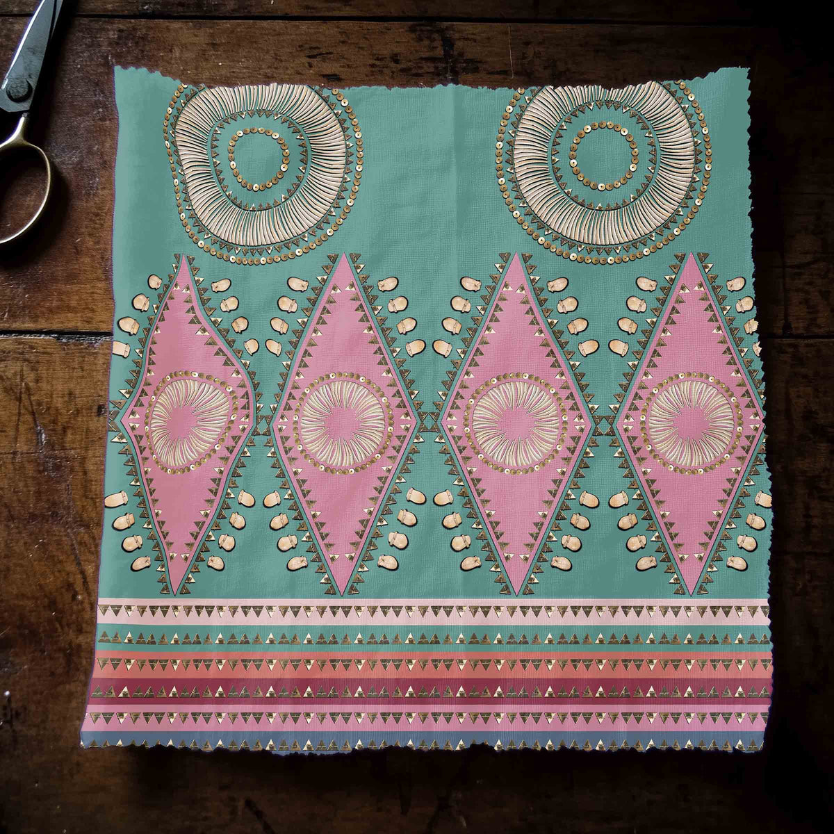 Elk Tooth Honour Sage Cotton Poplin