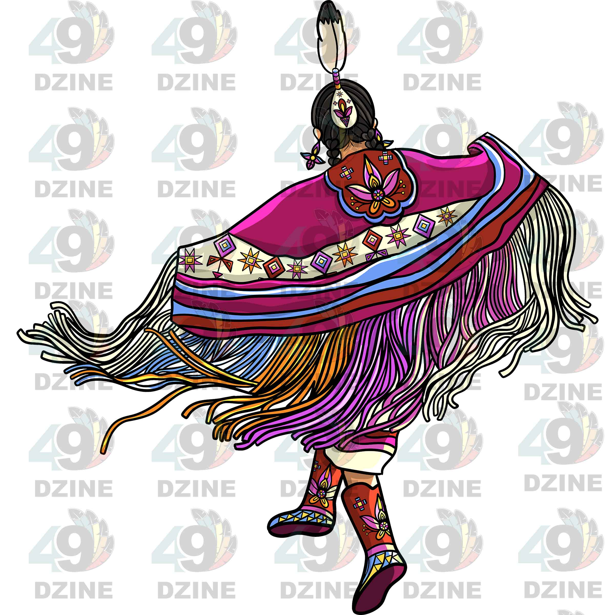 Fancy Shawl Dancer 5 UV Sticker