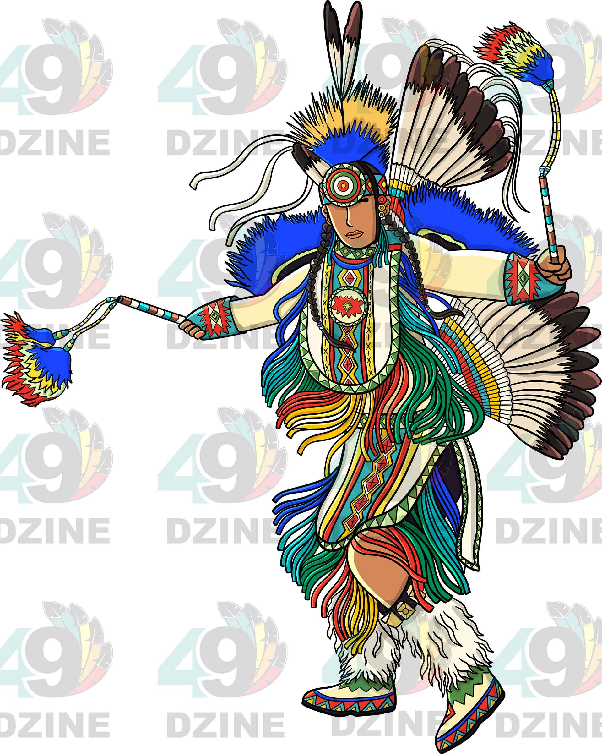 Fancy Dancer Men 4 Transfer (Various Sizes)