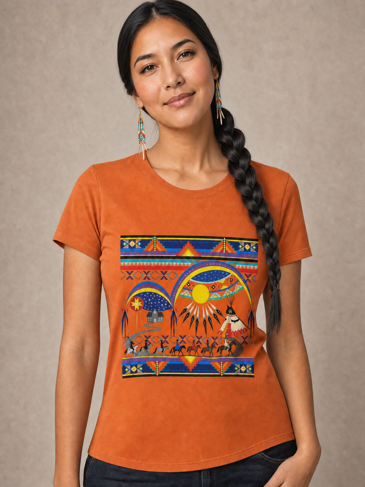 Women's Seven Generations Medicine Orange Shirt - 100% Cotton