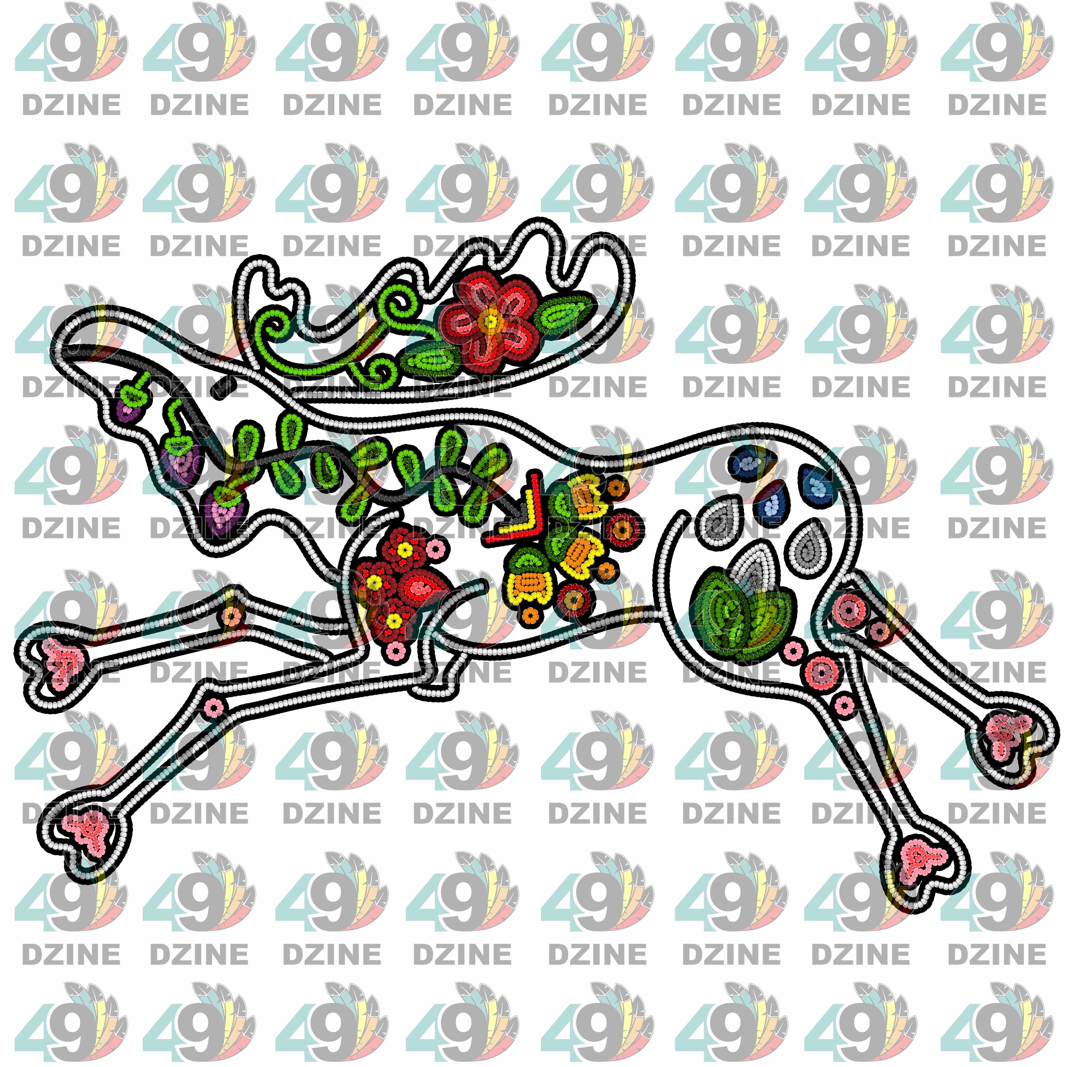 Floral Ledger Moose White UV Sticker