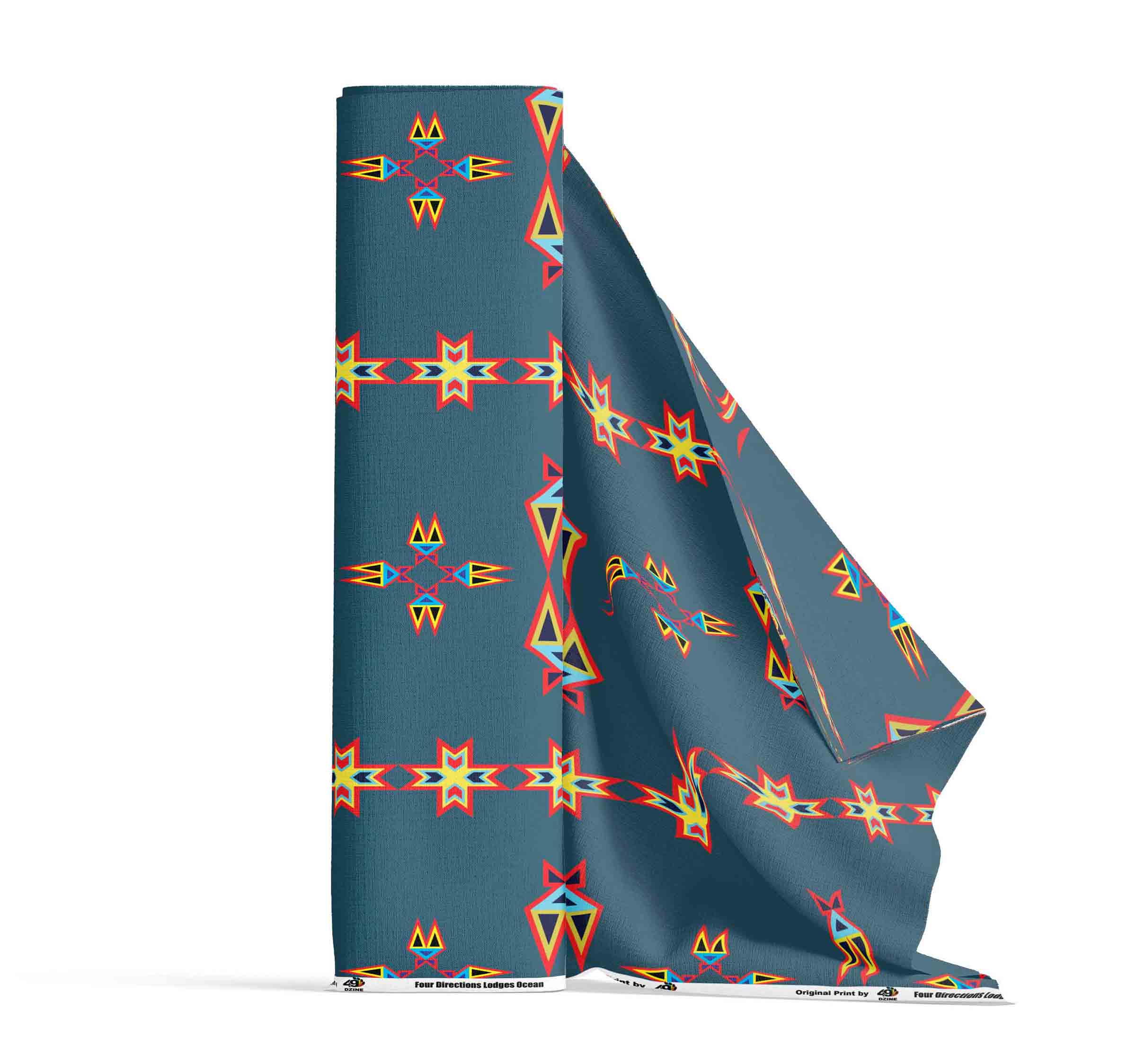 Four Directions Lodges Ocean Cotton Poplin