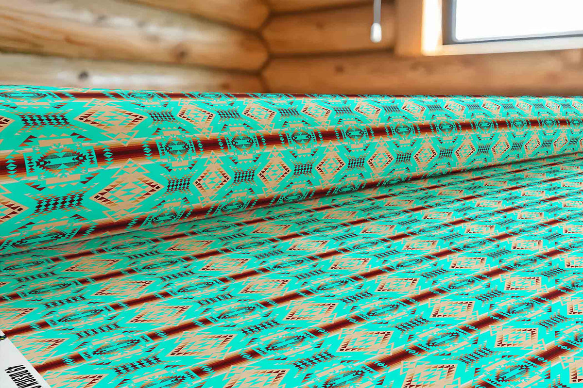 Gathering Earth Turquoise Cotton Poplin