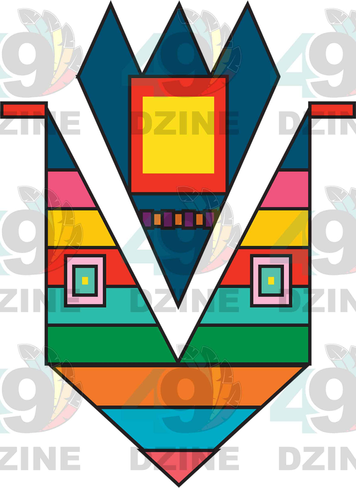 Heart of the Earth Geometric Shape 5 Transfer (Various Sizes)