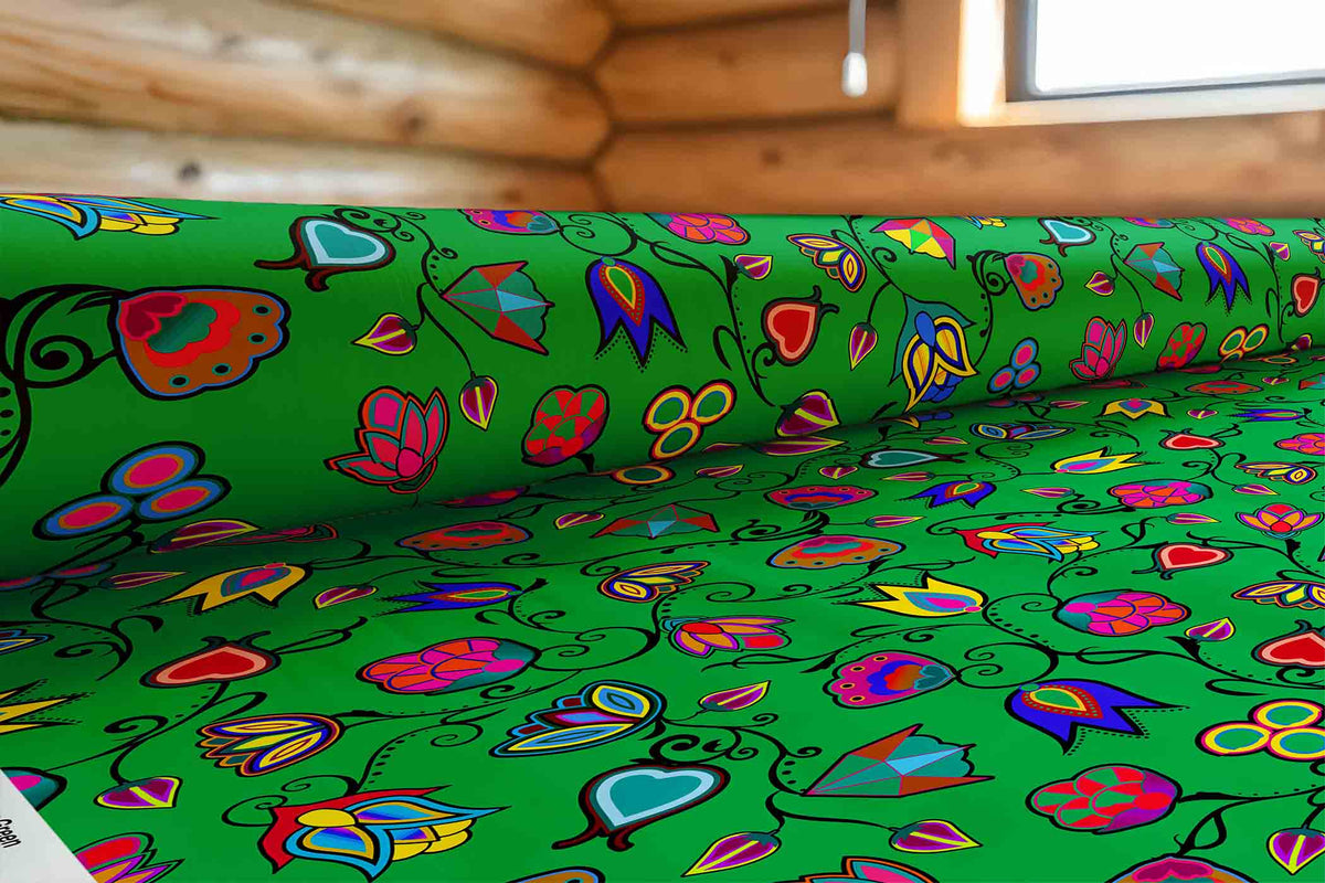 Indigenous Paisley Green Cotton Poplin