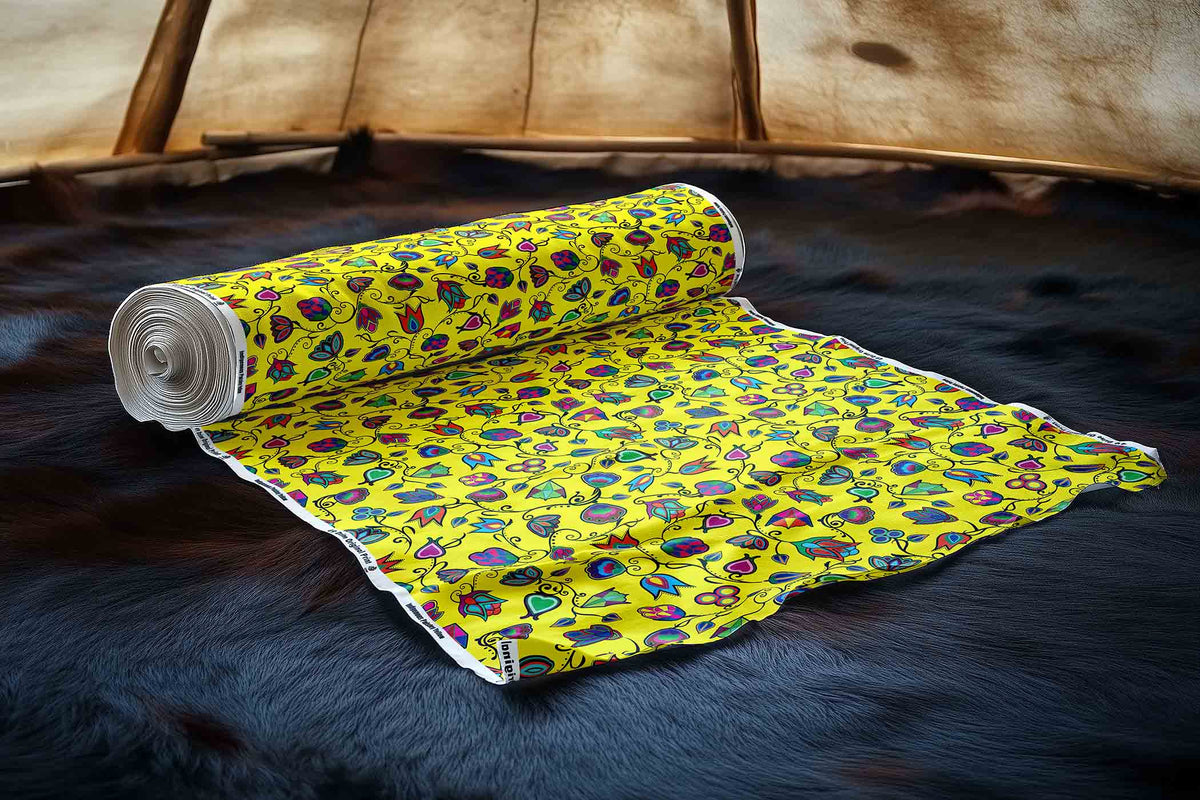 Indigenous Paisley Yellow Cotton Poplin