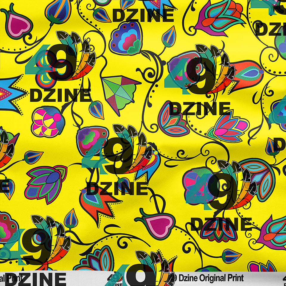 Indigenous Paisley Yellow Cotton Poplin