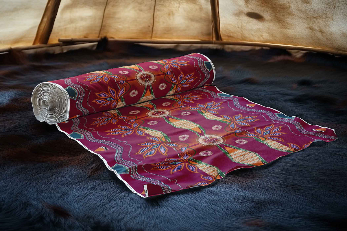 Sacred Plains Maroon Cotton Poplin
