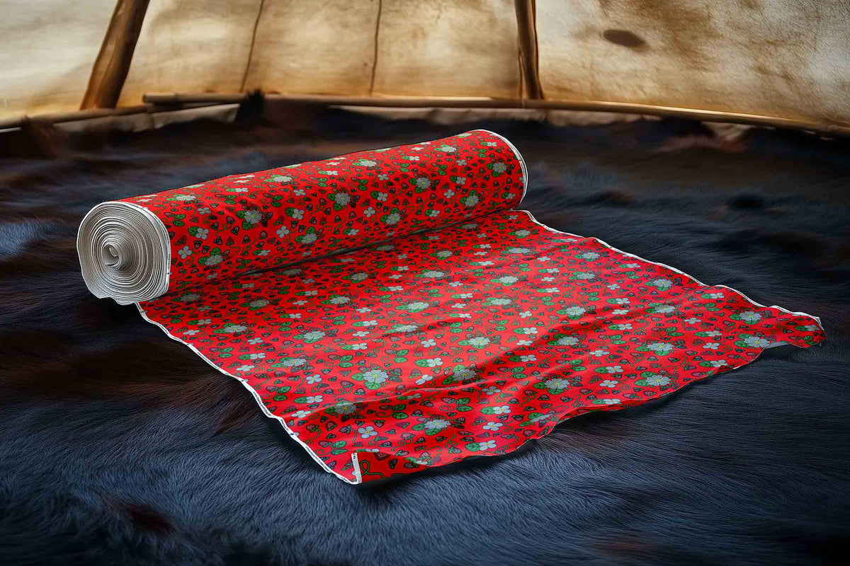 Strawberry Dreams Fire Cotton Poplin