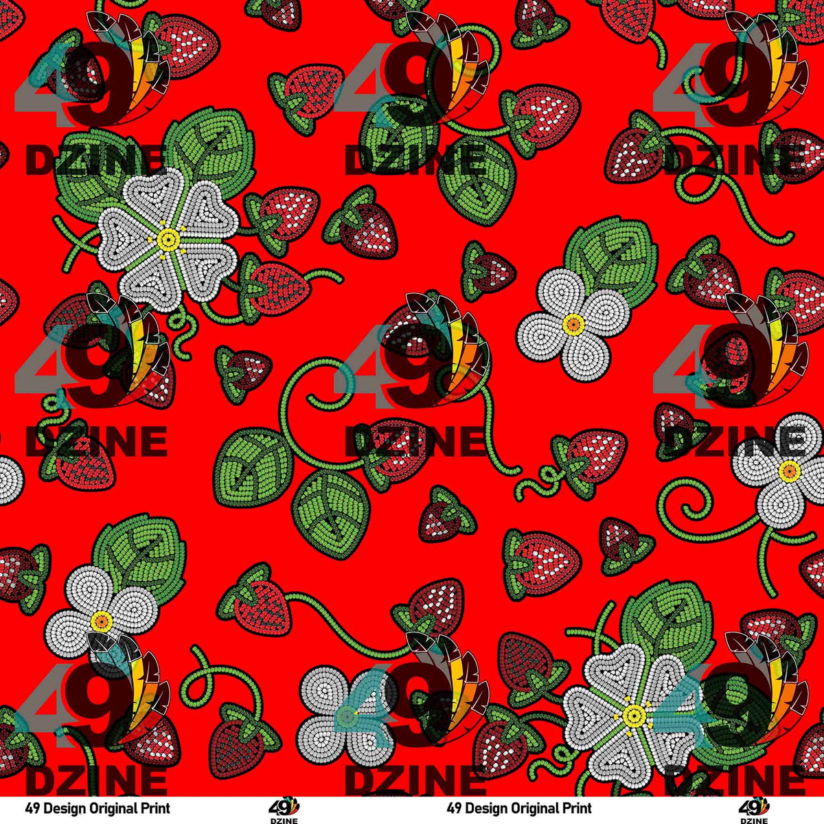 Strawberry Dreams Fire Cotton Poplin