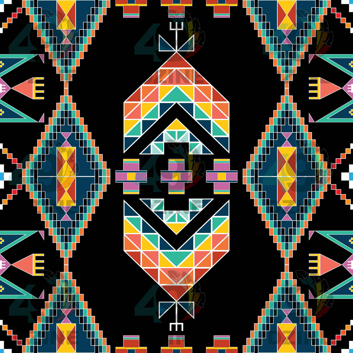 Travois Tipi Black Cotton Fabric