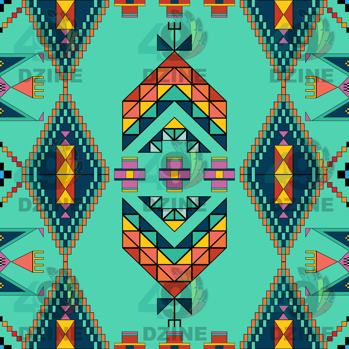 Travois Tipi Smokey Sky Cotton Fabric
