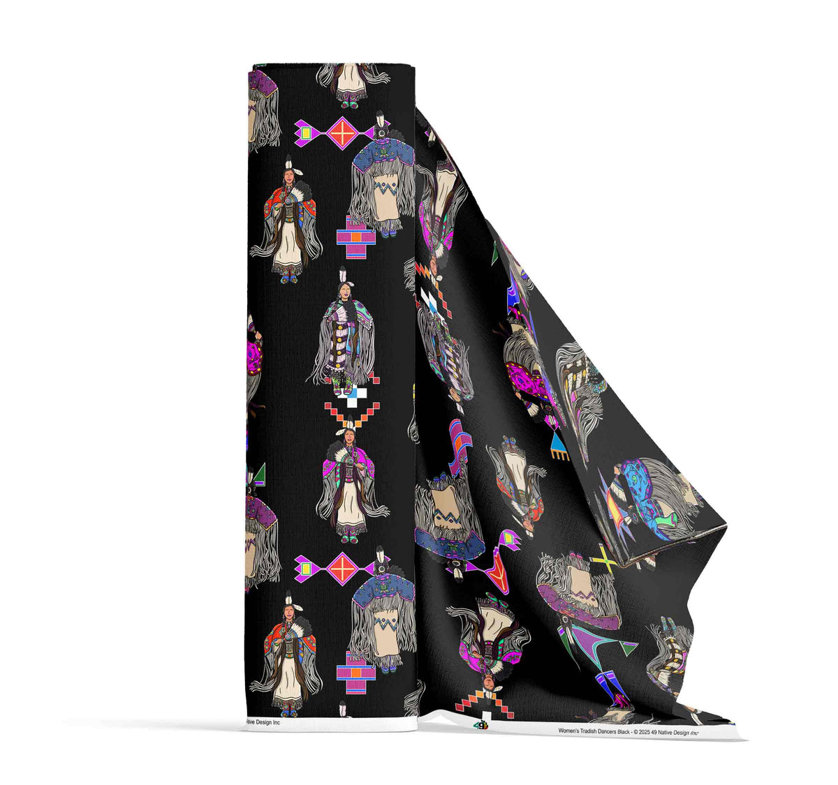 Women's Tradish Dancers Black Large Cotton Poplin