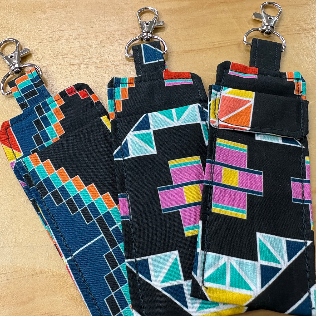 Black Geometric Handmade Lip Balm Holder