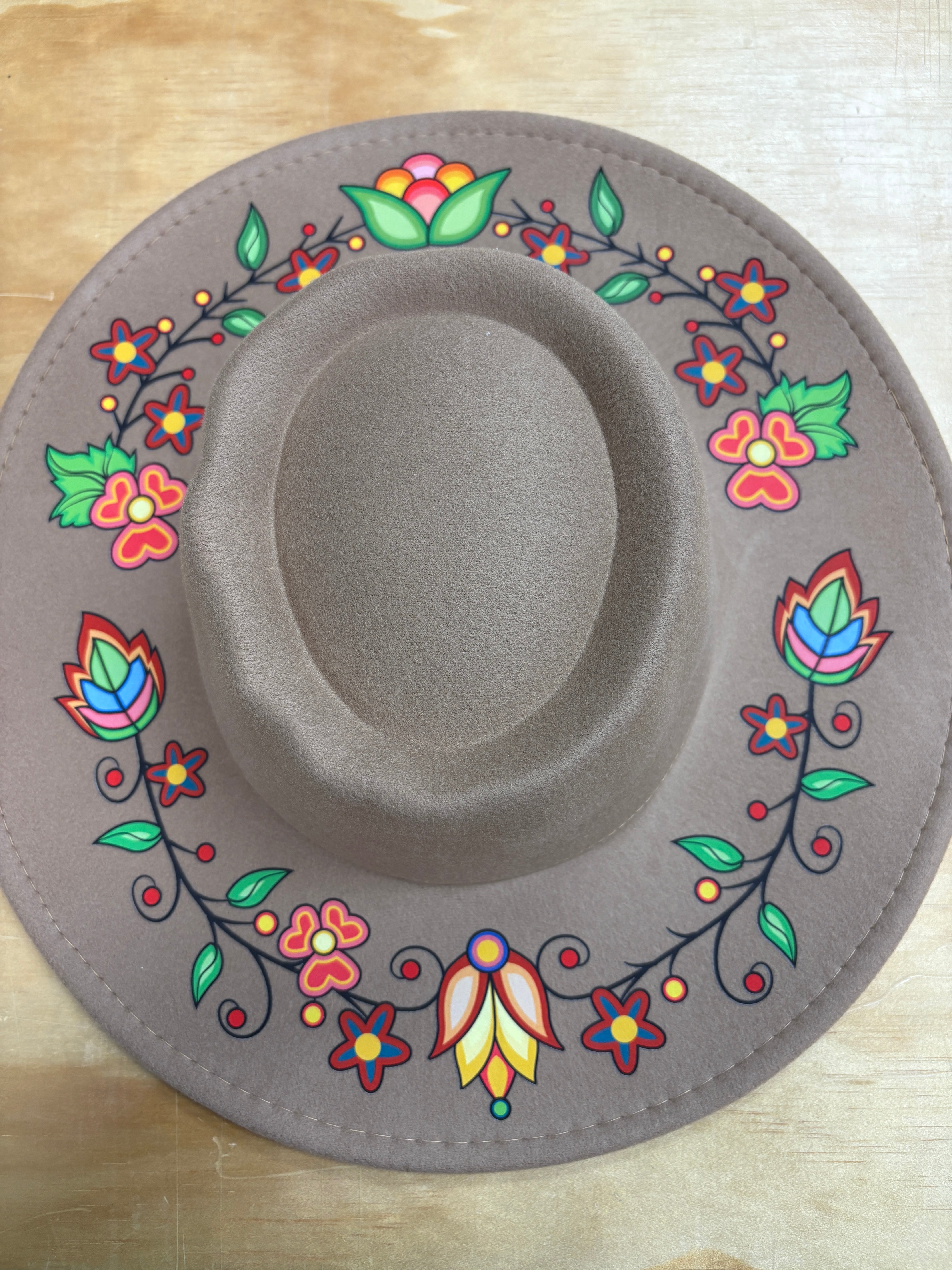 Sacred Wildflower Beige Fedora Hat