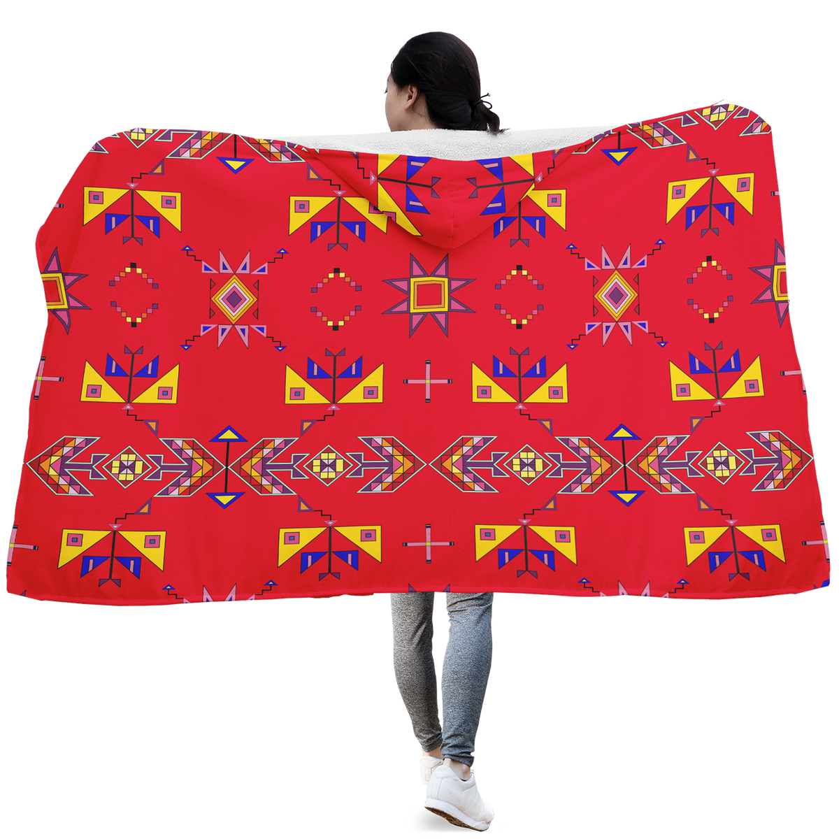 Scattered Generations Red Hooded Blanket