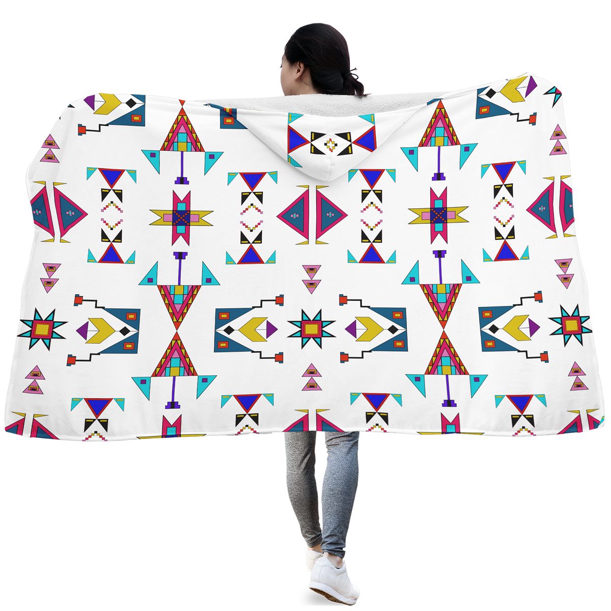 Enemy Territory White Hooded Blanket