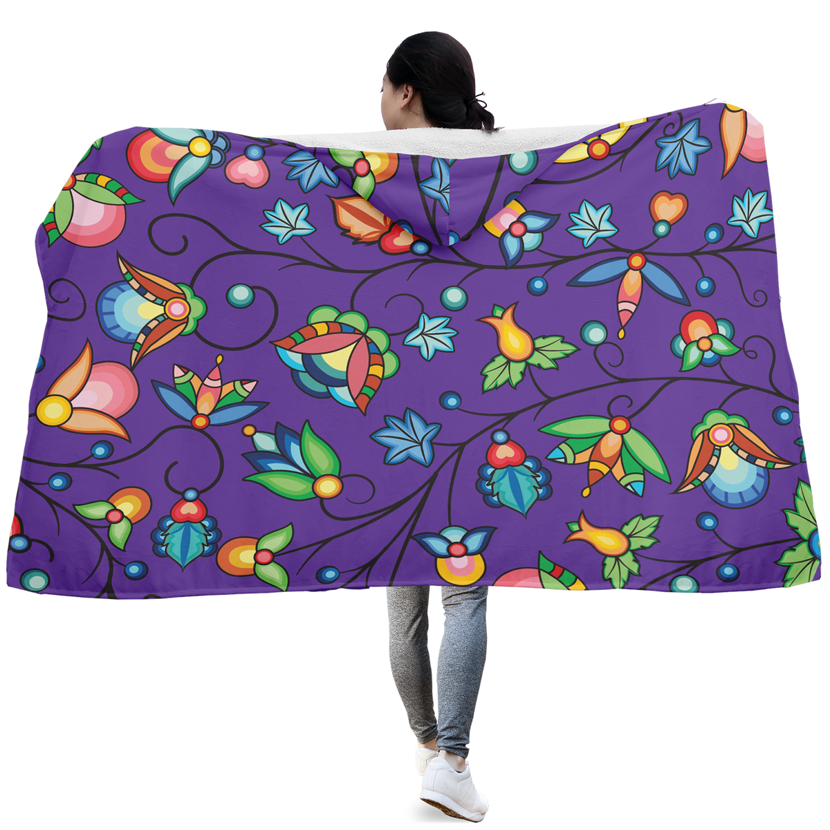 Prairie Plains Spirit Midnight Purple Hooded Blanket