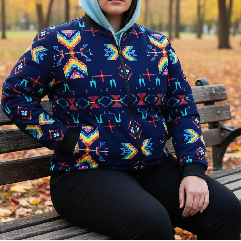 Rainy Chief Rainbow Night Lake Zippered Collared Lightweight Jacket