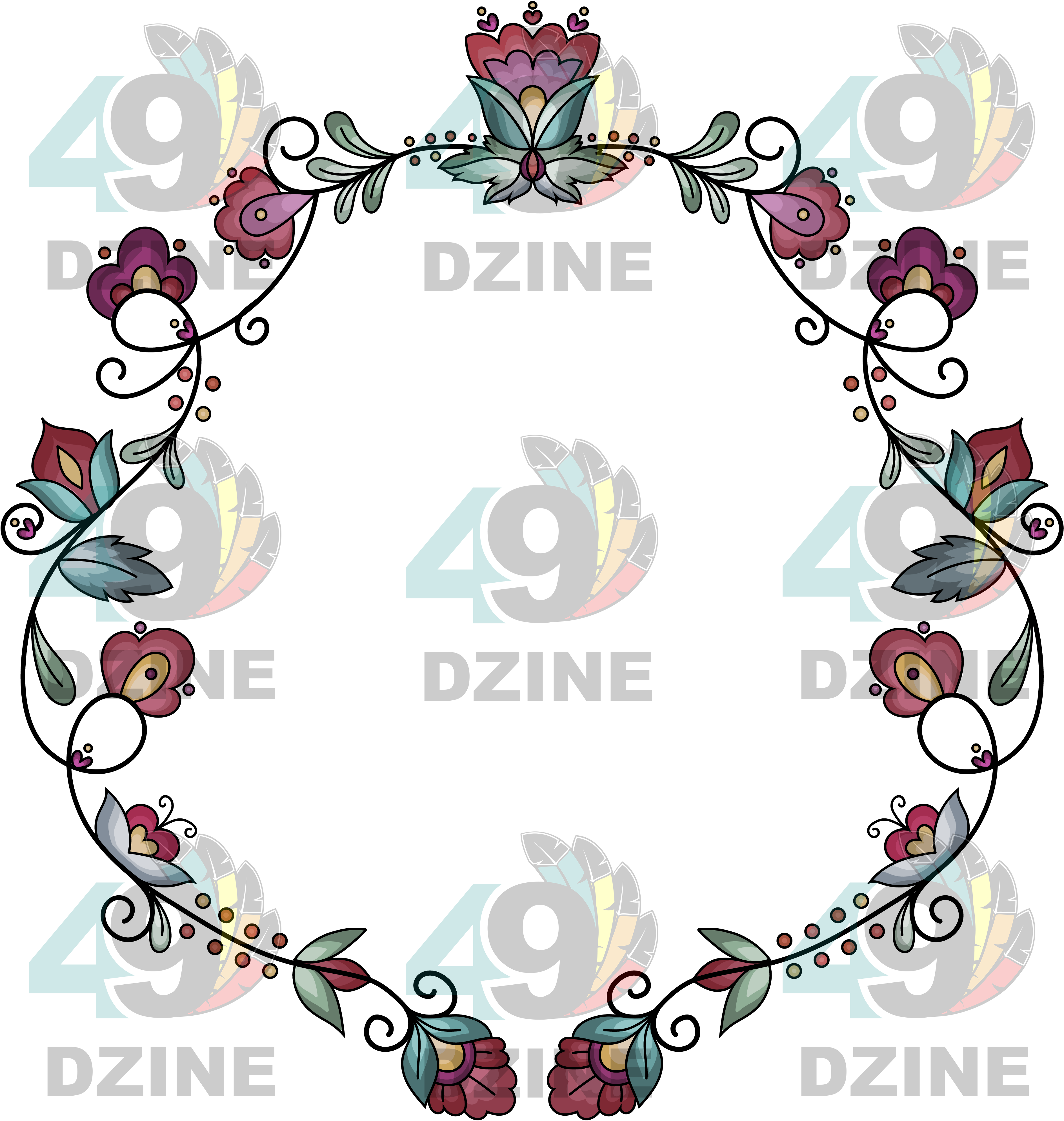 Sunset Berry Bloom Hat Transfer