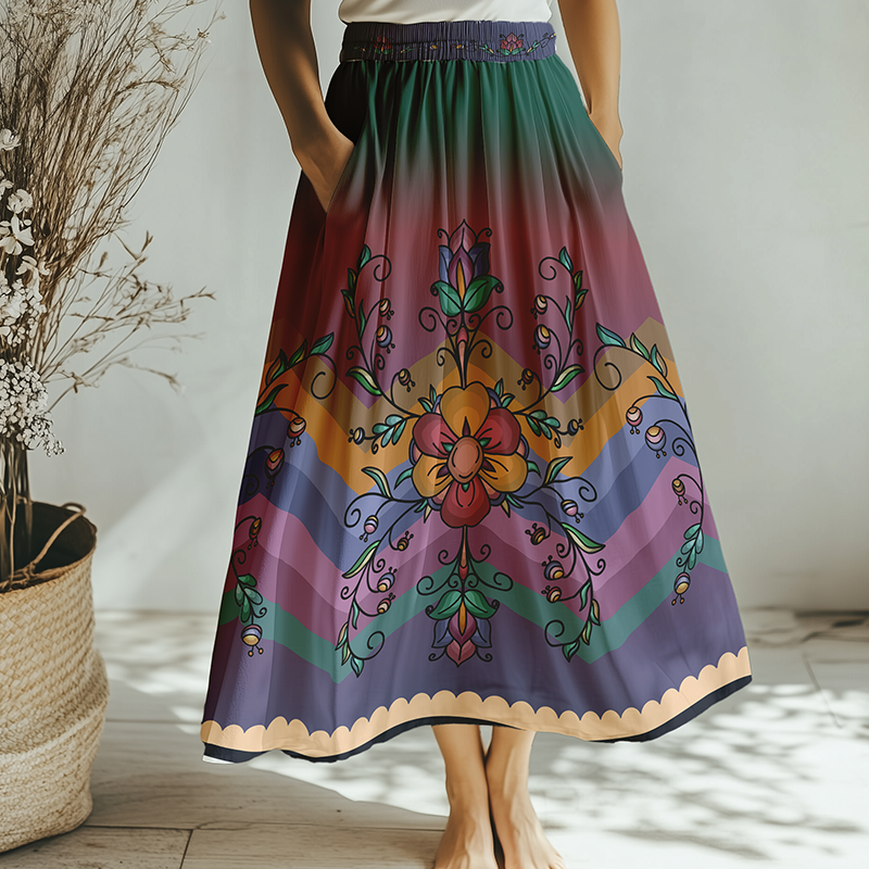 Rust & Ember Flower Song Skirt