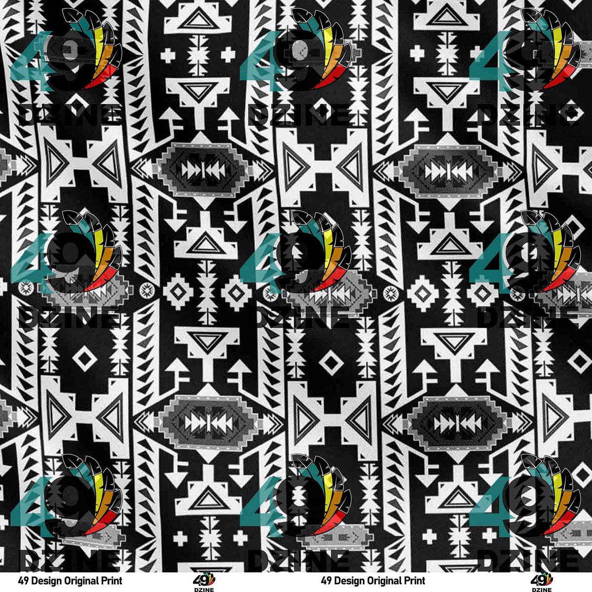 Chiefs Mountain Black and White Cotton Poplin