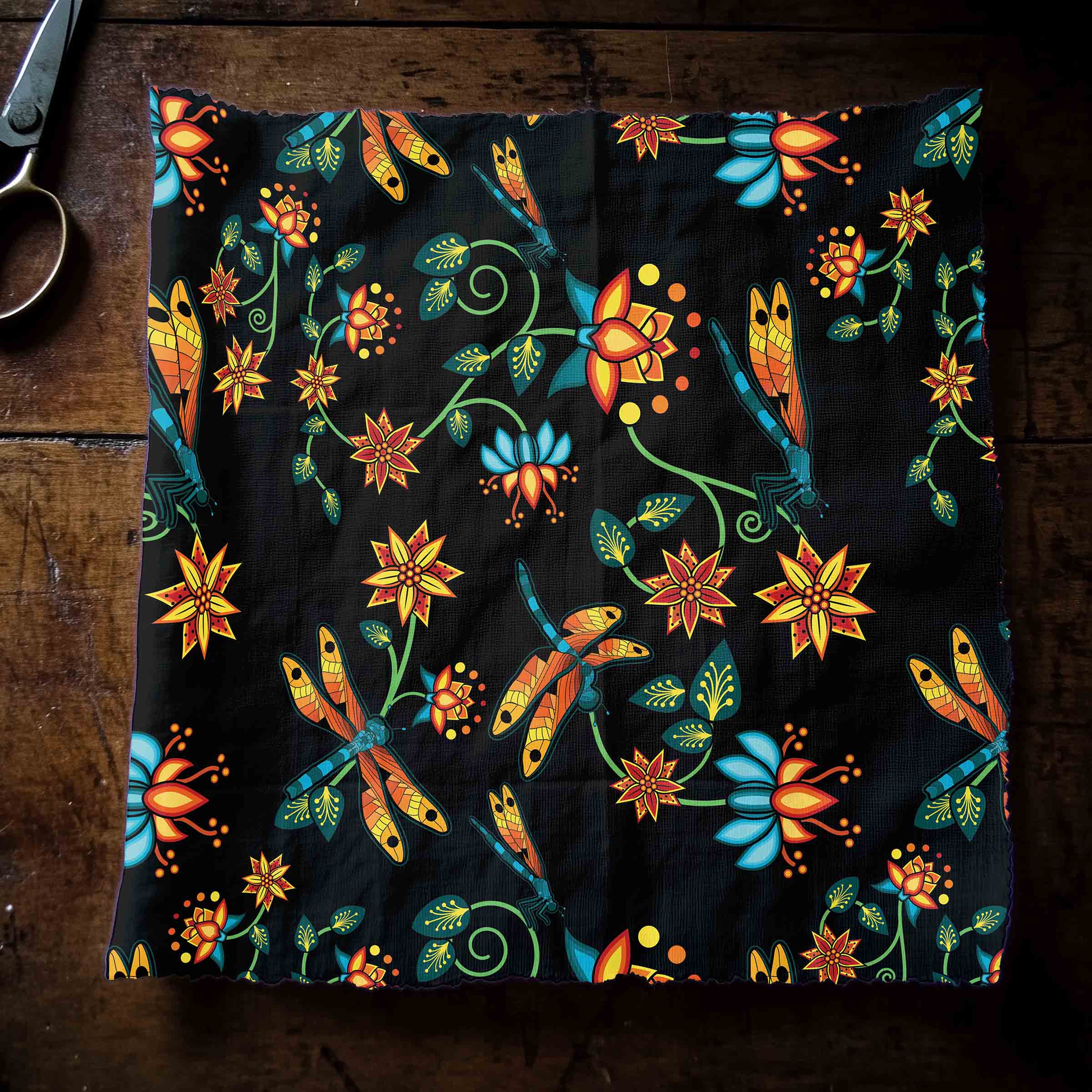 Dragon Lily Noir Cotton Poplin