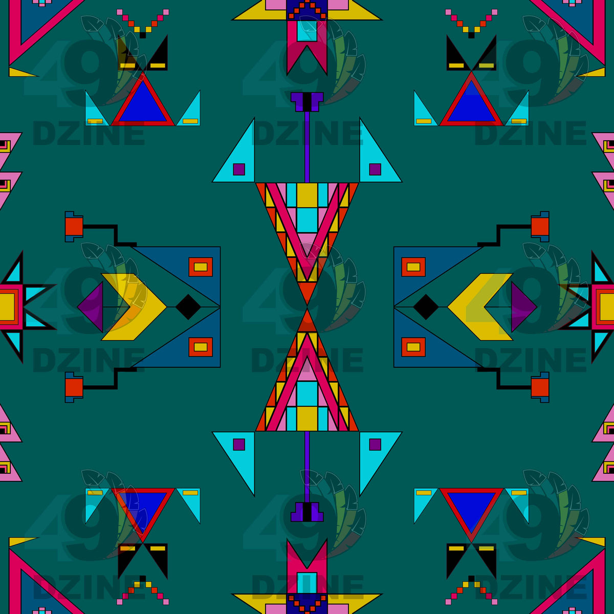 Enemy Territory Teal Cotton Fabric