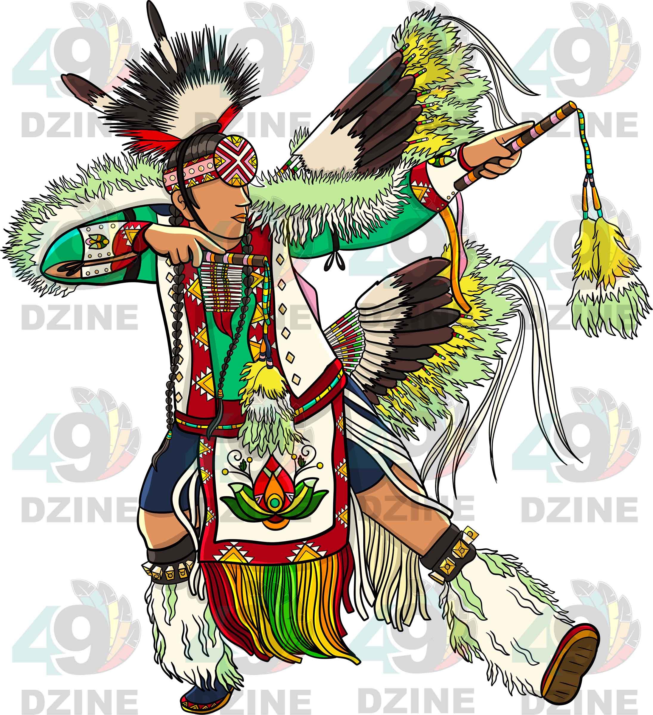 Fancy Dancer Men 2 UV Sticker