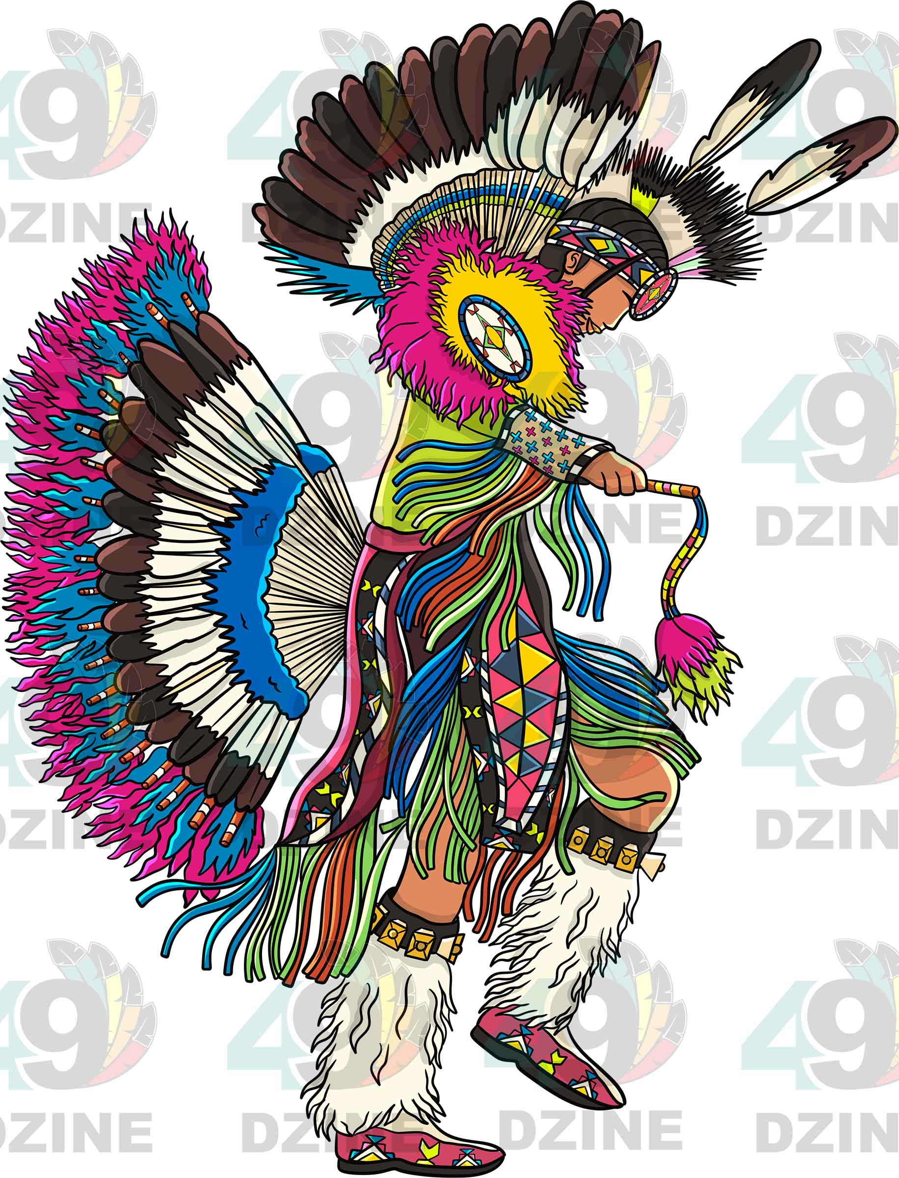 Fancy Dancer Men 5 UV Sticker