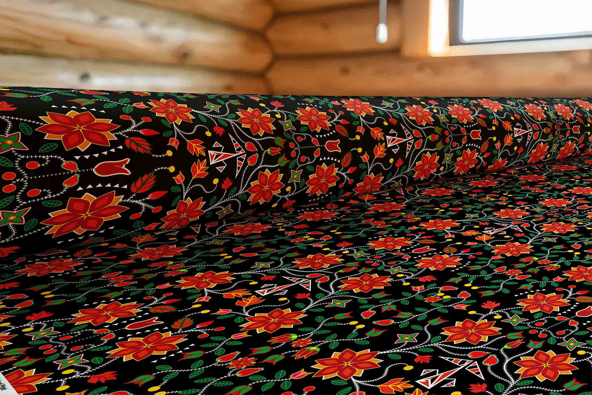 Floral Beadwork Six Bands Cotton Poplin