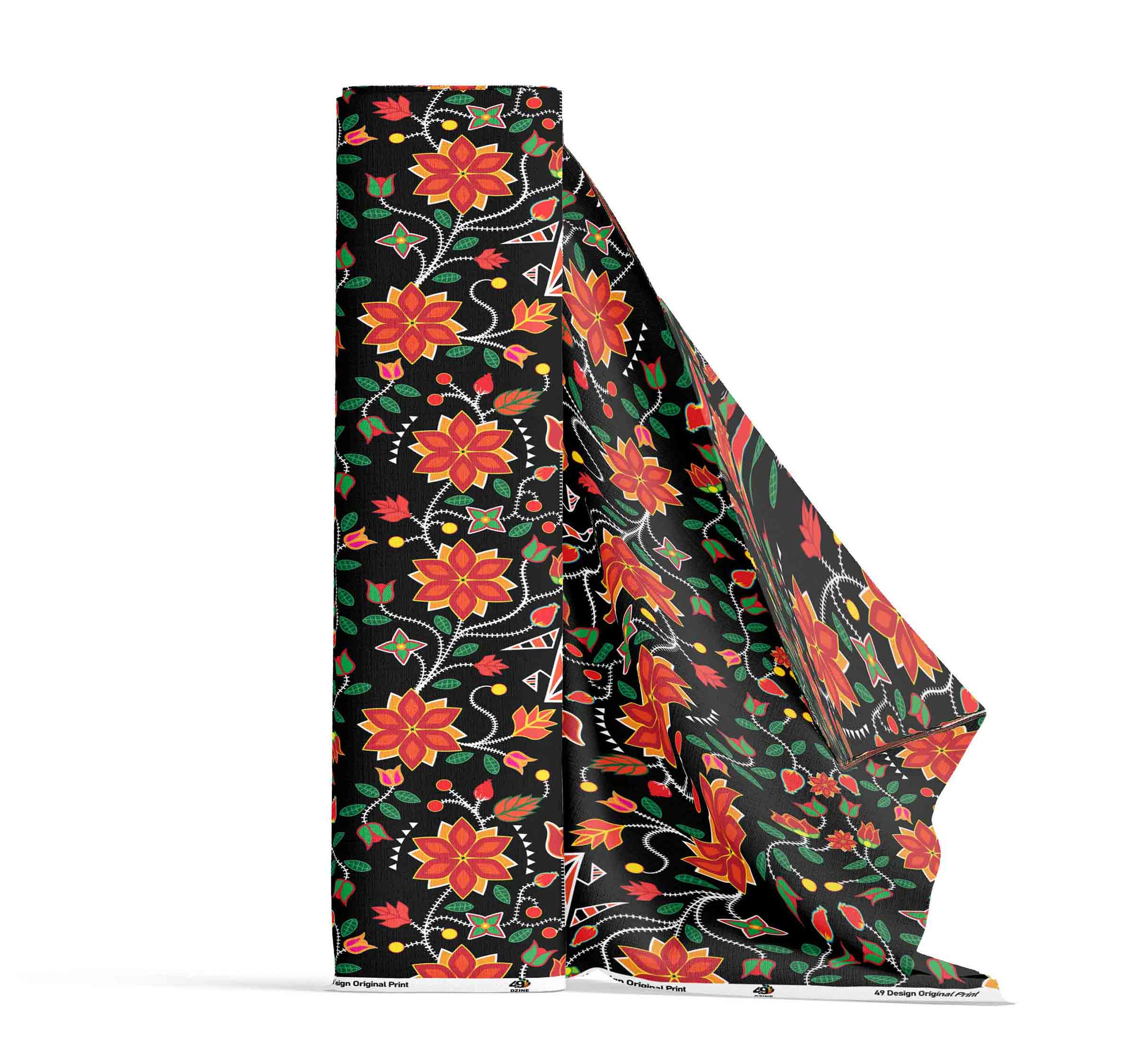 Floral Beadwork Six Bands Cotton Poplin