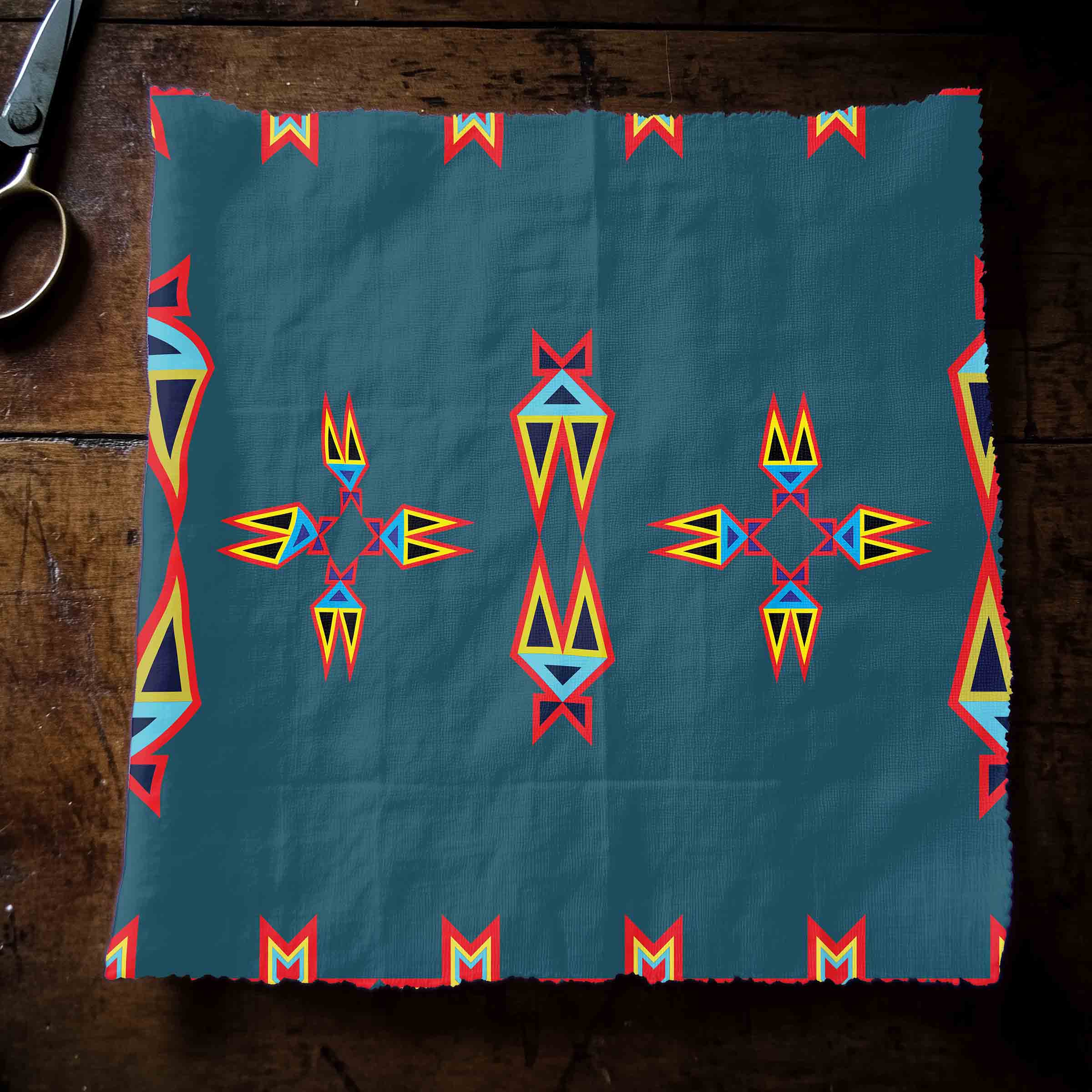 Four Directions Lodges Ocean Cotton Poplin