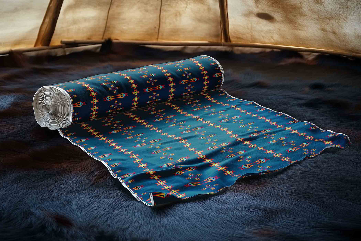 Four Directions Lodges Ocean Cotton Poplin