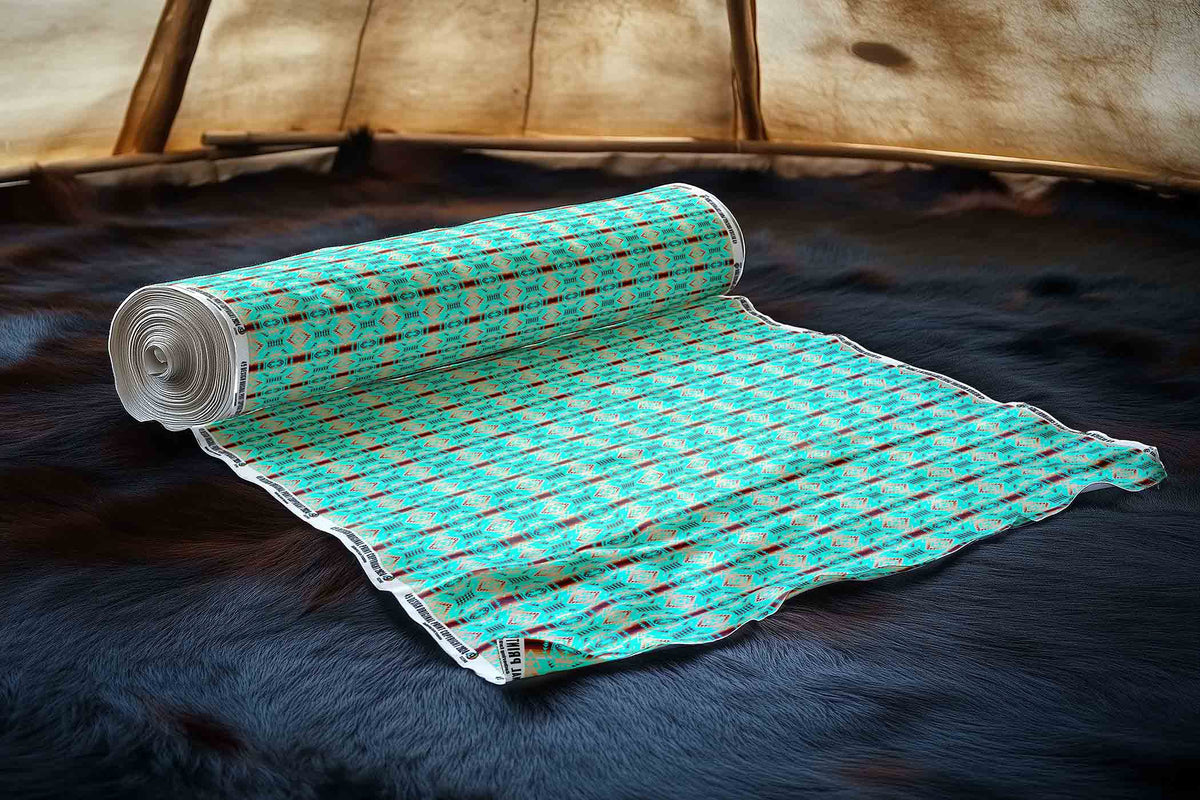 Gathering Earth Turquoise Cotton Poplin