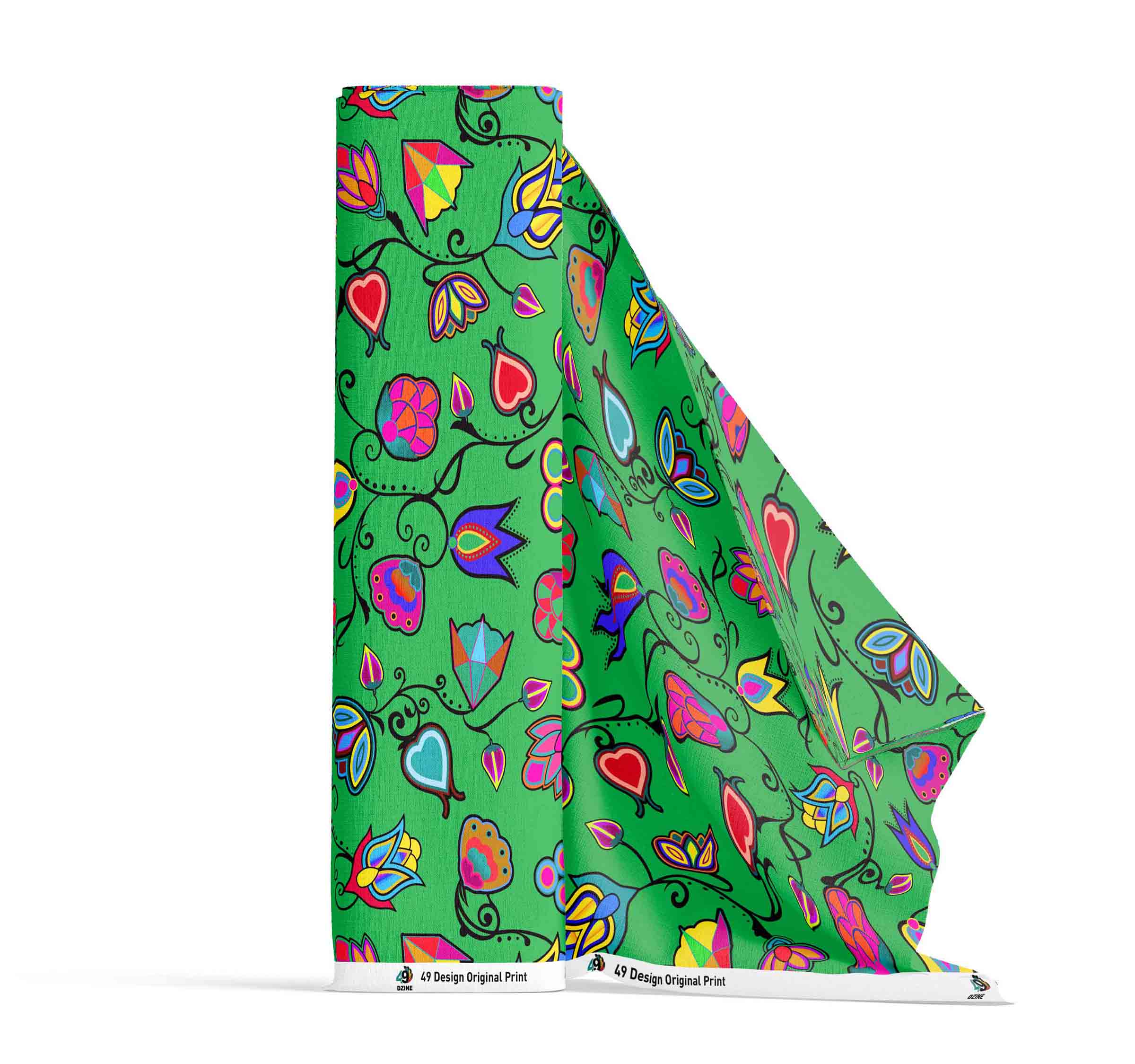 Indigenous Paisley Green Cotton Poplin
