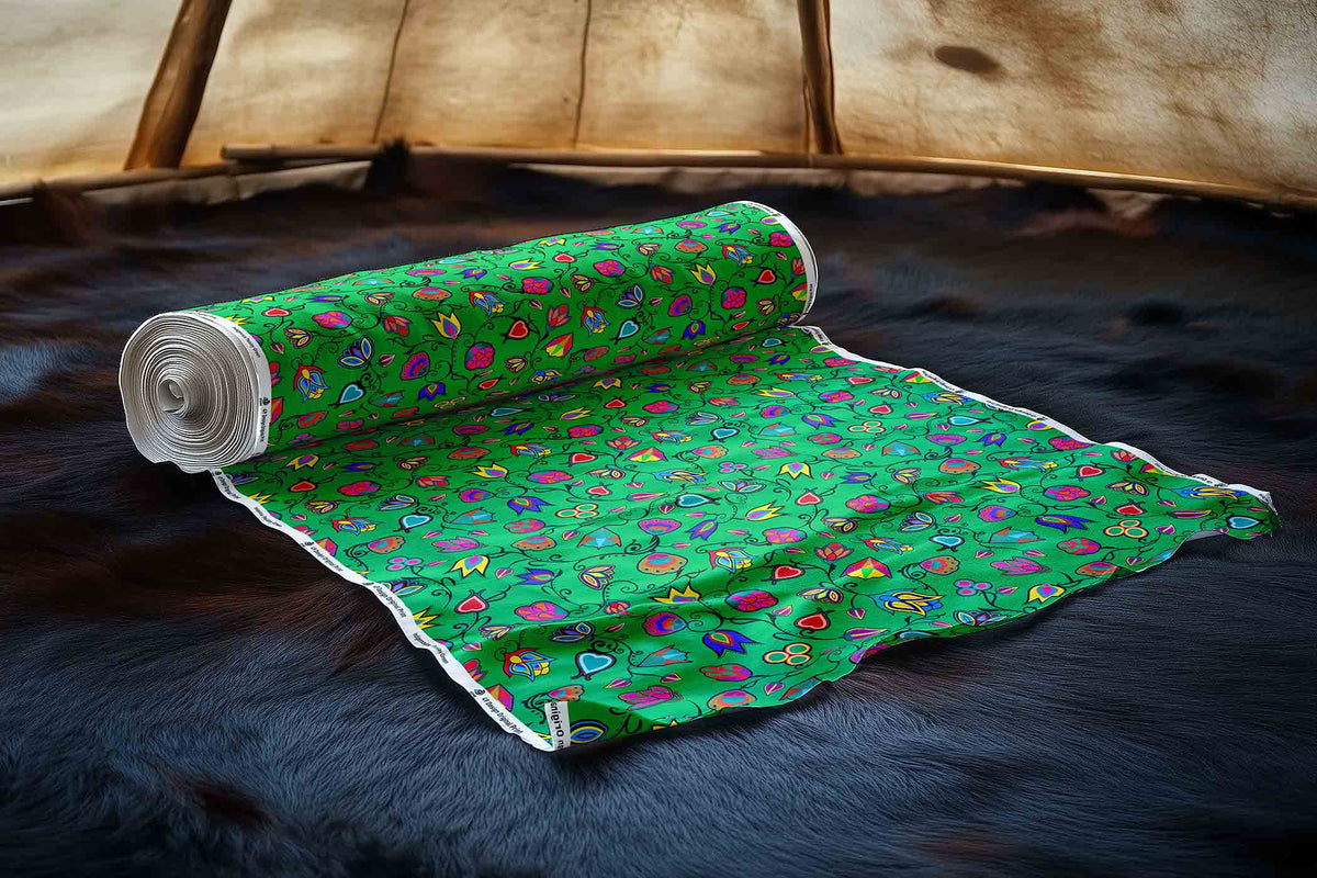 Indigenous Paisley Green Cotton Poplin