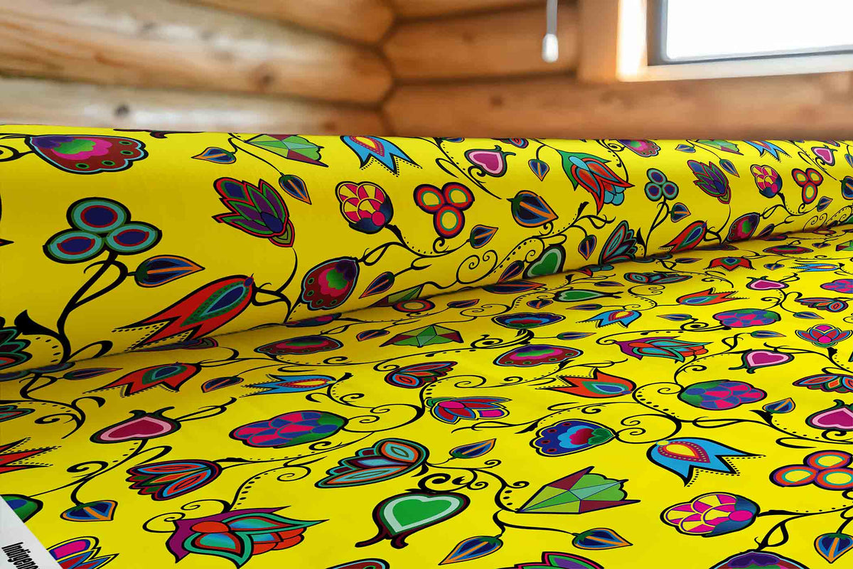 Indigenous Paisley Yellow Cotton Poplin