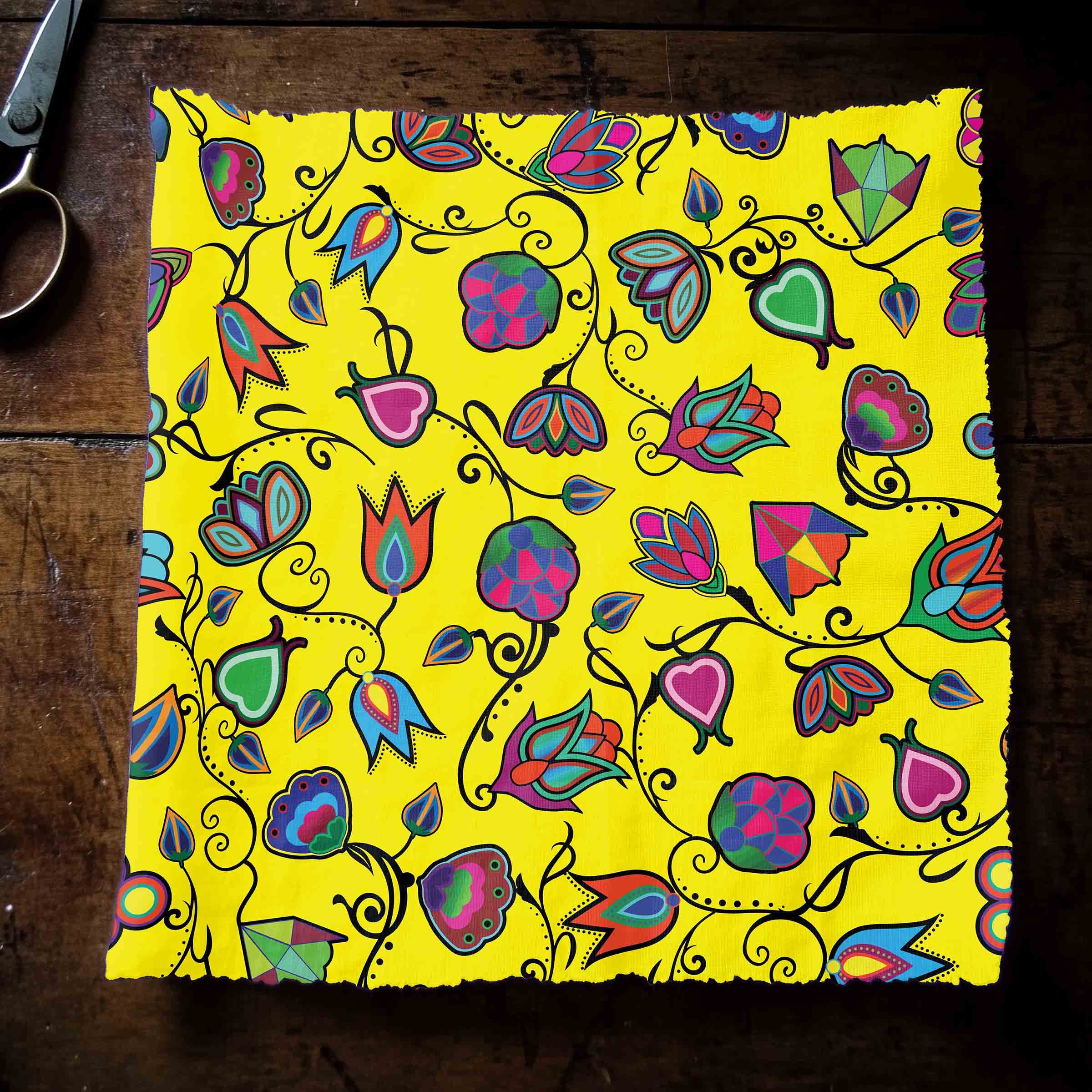 Indigenous Paisley Yellow Cotton Poplin