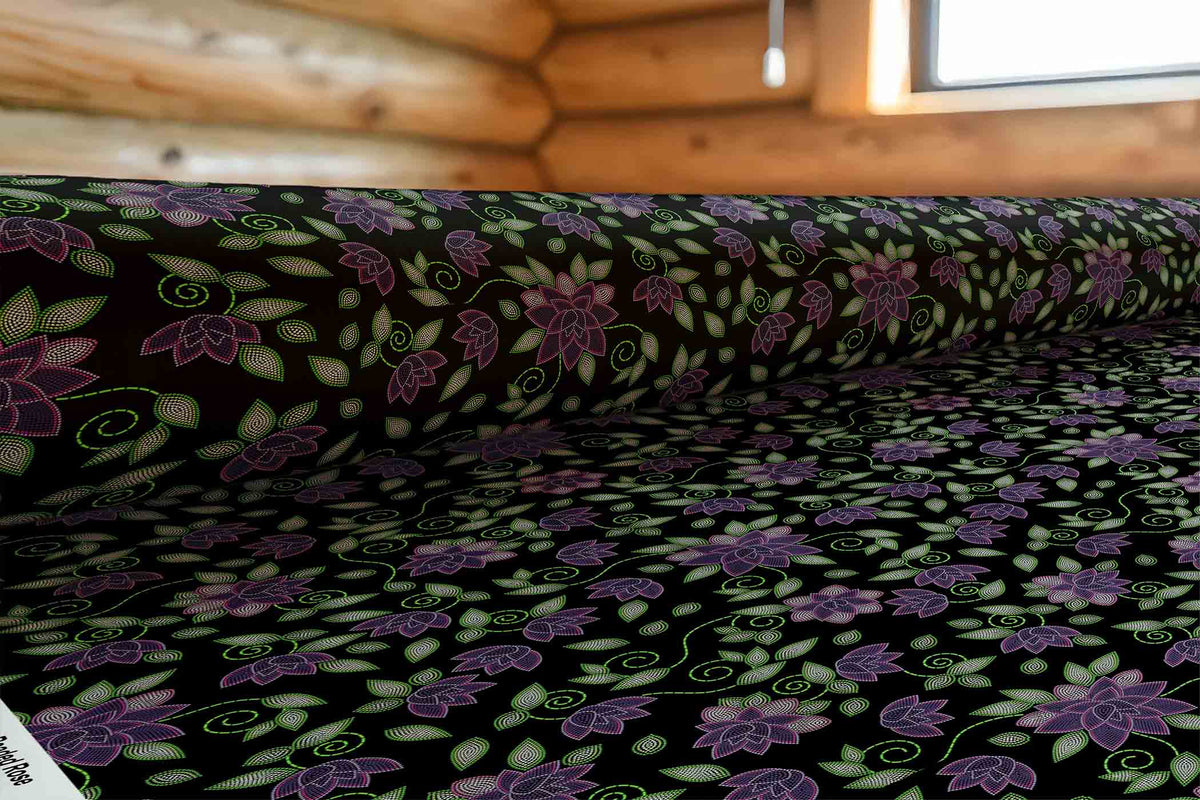 Purple Beaded Rose Cotton Poplin
