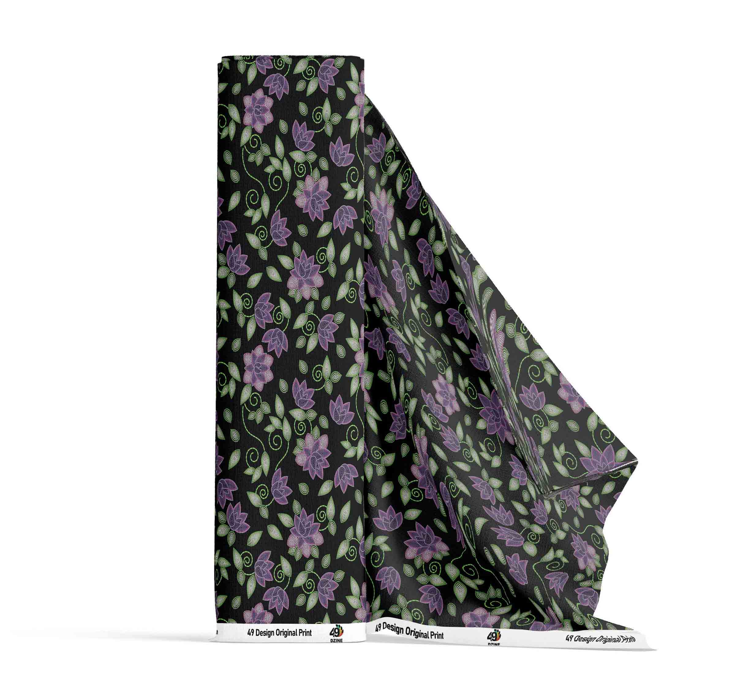 Purple Beaded Rose Cotton Poplin