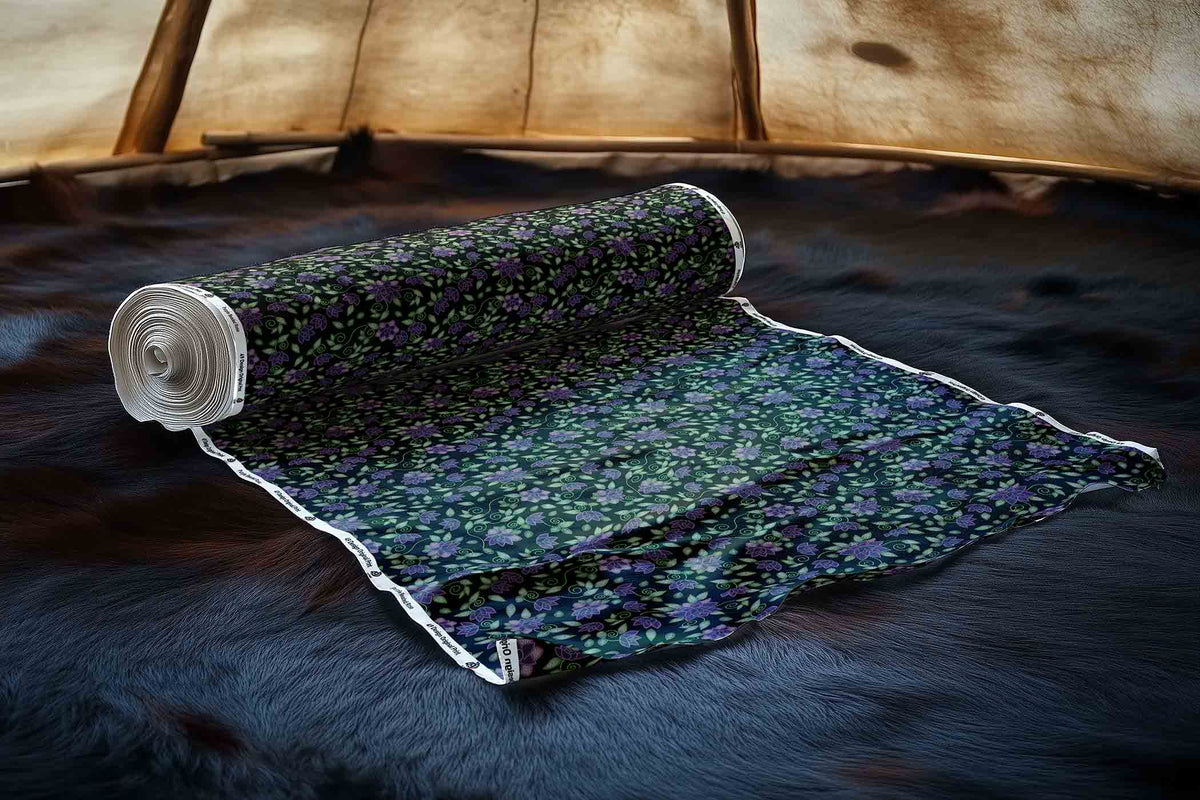 Purple Beaded Rose Cotton Poplin