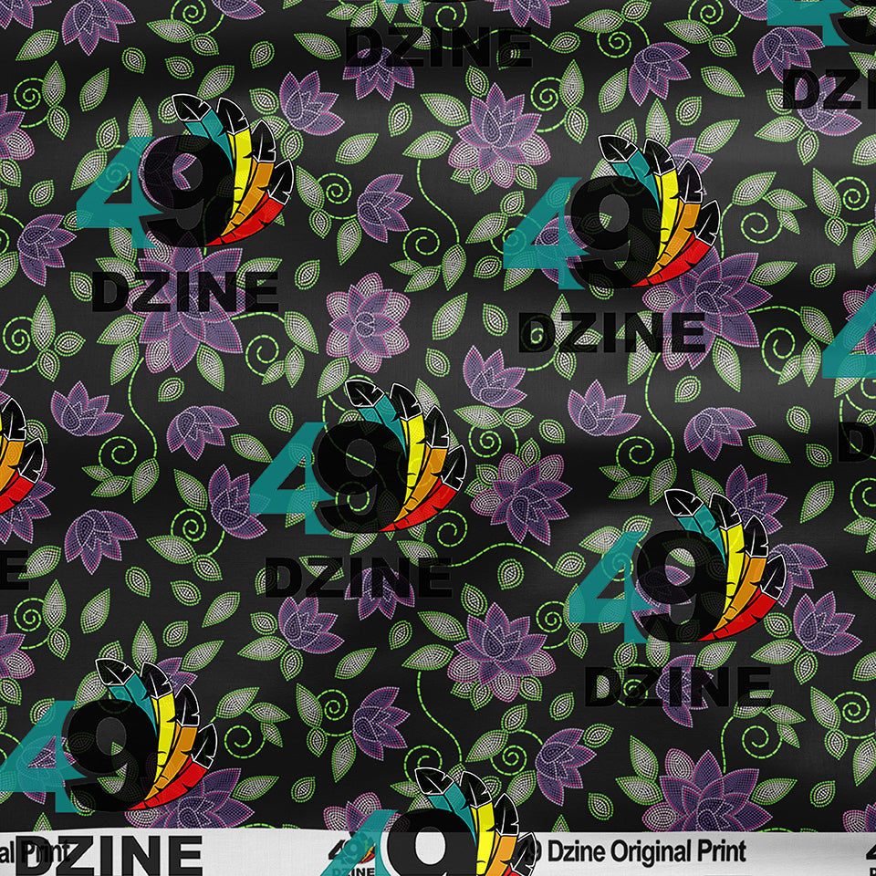Purple Beaded Rose Cotton Poplin