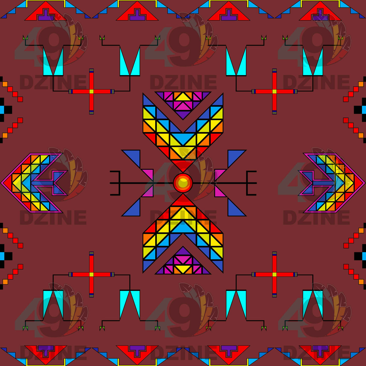 Rainy Chief Rainbow Earth Clay Cotton Fabric