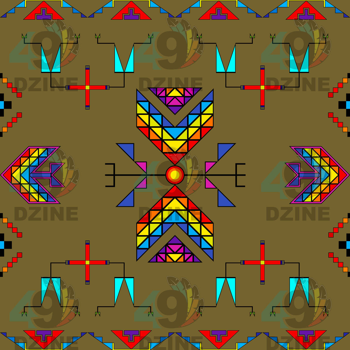 Rainy Chief Rainbow Sage Grass Cotton Fabric