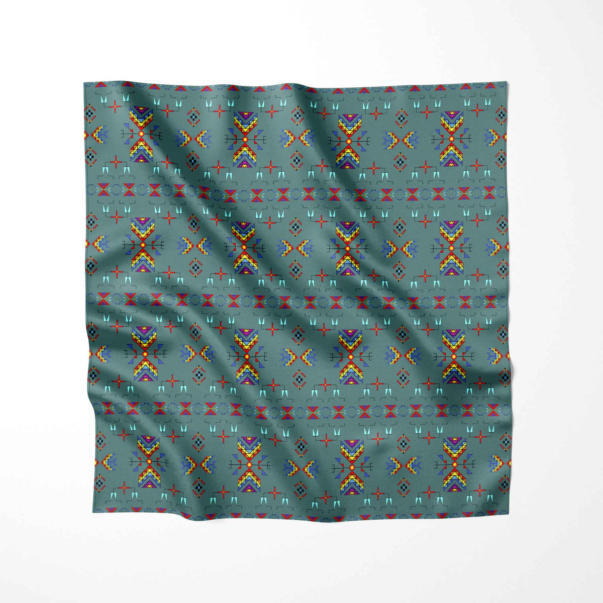 Rainy Chief Rainbow Teal Sky Cotton Fabric