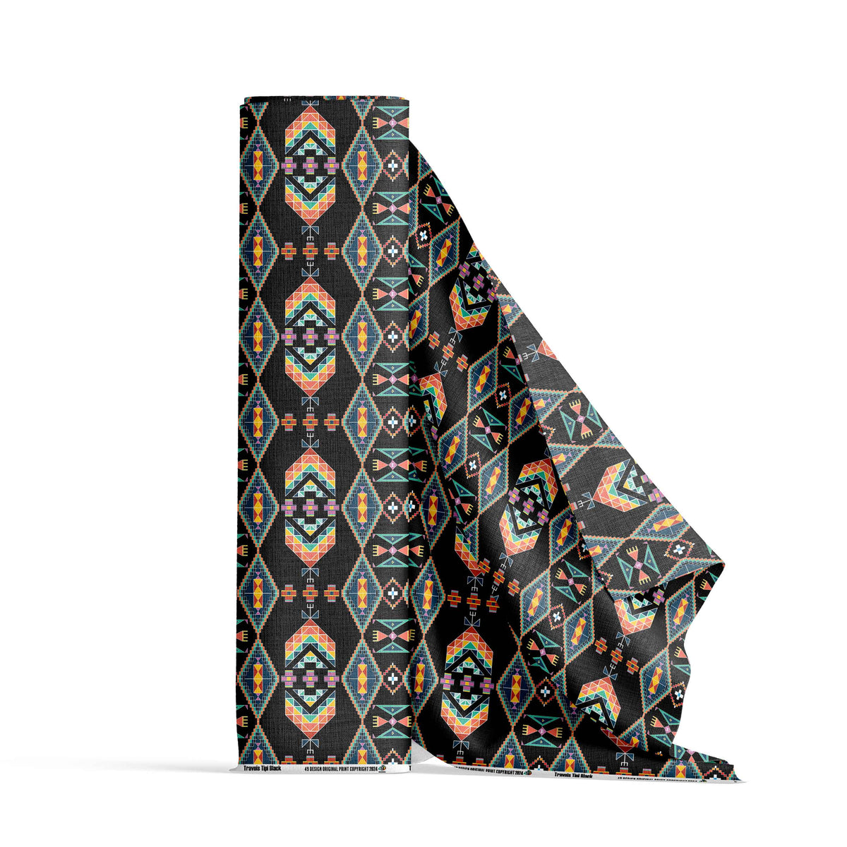 Travois Tipi Black Cotton Fabric